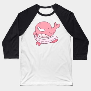 Pink Whale Dream Baseball T-Shirt